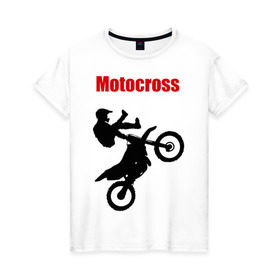 Женская футболка хлопок с принтом Motokross (4) в Екатеринбурге, 100% хлопок | прямой крой, круглый вырез горловины, длина до линии бедер, слегка спущенное плечо | moto gp | motokross | x fighters | мото | мотокросс | х файтерс | экстрим