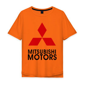 Мужская футболка хлопок Oversize с принтом Mitsubishi (2) в Екатеринбурге, 100% хлопок | свободный крой, круглый ворот, “спинка” длиннее передней части | mitsubishi | mitsubishi motors | митсубиси | митсубиши