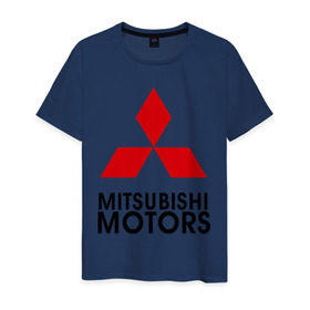 Мужская футболка хлопок с принтом Mitsubishi (2) в Екатеринбурге, 100% хлопок | прямой крой, круглый вырез горловины, длина до линии бедер, слегка спущенное плечо. | Тематика изображения на принте: mitsubishi | mitsubishi motors | митсубиси | митсубиши