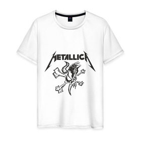 Мужская футболка хлопок с принтом Metallica (8) в Екатеринбурге, 100% хлопок | прямой крой, круглый вырез горловины, длина до линии бедер, слегка спущенное плечо. | металлика