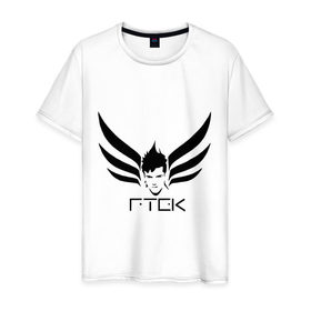 Мужская футболка хлопок с принтом Tecktonik RTEK в Екатеринбурге, 100% хлопок | прямой крой, круглый вырез горловины, длина до линии бедер, слегка спущенное плечо. | 