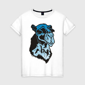 Женская футболка хлопок с принтом Camel в Екатеринбурге, 100% хлопок | прямой крой, круглый вырез горловины, длина до линии бедер, слегка спущенное плечо | camel | верблюд | голова верблюда
