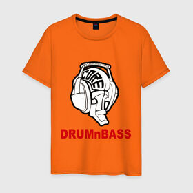 Мужская футболка хлопок с принтом Drum and bass hard core в Екатеринбурге, 100% хлопок | прямой крой, круглый вырез горловины, длина до линии бедер, слегка спущенное плечо. | dnb | drum | басс | драм