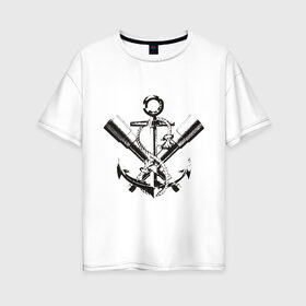 Женская футболка хлопок Oversize с принтом Pirats (2) в Екатеринбурге, 100% хлопок | свободный крой, круглый ворот, спущенный рукав, длина до линии бедер
 | пират