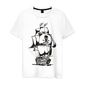 Мужская футболка хлопок с принтом Pirats (4) в Екатеринбурге, 100% хлопок | прямой крой, круглый вырез горловины, длина до линии бедер, слегка спущенное плечо. | пират