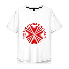 Мужская футболка хлопок Oversize с принтом Гипноз в Екатеринбурге, 100% хлопок | свободный крой, круглый ворот, “спинка” длиннее передней части | hypnosis | you are feeling very sleepy | вы чувствуете себя очень сонным | гипноз | оптическая иллюзия | оптический эффект