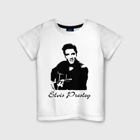 Детская футболка хлопок с принтом Elvis Presley (2) в Екатеринбурге, 100% хлопок | круглый вырез горловины, полуприлегающий силуэт, длина до линии бедер | Тематика изображения на принте: гитара