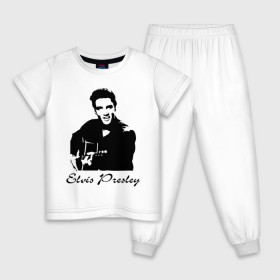 Детская пижама хлопок с принтом Elvis Presley (2) в Екатеринбурге, 100% хлопок |  брюки и футболка прямого кроя, без карманов, на брюках мягкая резинка на поясе и по низу штанин
 | Тематика изображения на принте: гитара