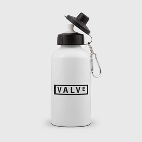 Бутылка спортивная с принтом Valve в Екатеринбурге, металл | емкость — 500 мл, в комплекте две пластиковые крышки и карабин для крепления | valve | valvehalf life | разработчик