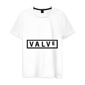 Мужская футболка хлопок с принтом Valve в Екатеринбурге, 100% хлопок | прямой крой, круглый вырез горловины, длина до линии бедер, слегка спущенное плечо. | valve | valvehalf life | разработчик