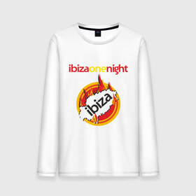 Мужской лонгслив хлопок с принтом Ibiza one night в Екатеринбурге, 100% хлопок |  | ibiza | one night | ибица | фестиваль | электронная музыка