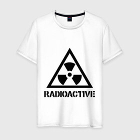 Мужская футболка хлопок с принтом Radioactive в Екатеринбурге, 100% хлопок | прямой крой, круглый вырез горловины, длина до линии бедер, слегка спущенное плечо. | radioactive | radioactiveрадиоктивность | опасность | предупреждение