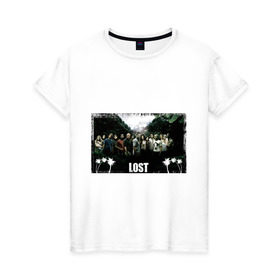 Женская футболка хлопок с принтом Lost (9) в Екатеринбурге, 100% хлопок | прямой крой, круглый вырез горловины, длина до линии бедер, слегка спущенное плечо | lost | лост | остаться в живых
