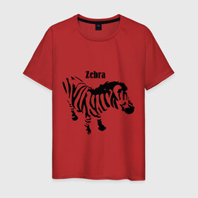 Мужская футболка хлопок с принтом Zebra (2) в Екатеринбурге, 100% хлопок | прямой крой, круглый вырез горловины, длина до линии бедер, слегка спущенное плечо. | Тематика изображения на принте: africa | zebra | африка | животные | зебра