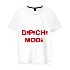 Мужская футболка хлопок с принтом Depeche mode в Екатеринбурге, 100% хлопок | прямой крой, круглый вырез горловины, длина до линии бедер, слегка спущенное плечо. | Тематика изображения на принте: depeche mode | rock | депеш мод | рок | электронная музыка