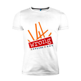 Мужская футболка премиум с принтом Depeche Mode - Wrong в Екатеринбурге, 92% хлопок, 8% лайкра | приталенный силуэт, круглый вырез ворота, длина до линии бедра, короткий рукав | depeche mode | wrong | депеш мод | рок