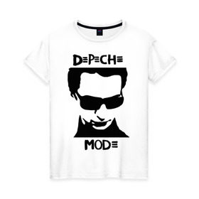 Женская футболка хлопок с принтом Depeche Mode (2) в Екатеринбурге, 100% хлопок | прямой крой, круглый вырез горловины, длина до линии бедер, слегка спущенное плечо | depeche mode | депеш мод | карикатура depeche mode | карикатура депеш мод | фото depeche mode