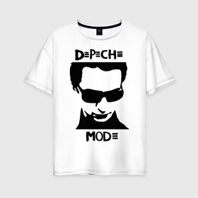 Женская футболка хлопок Oversize с принтом Depeche Mode (2) в Екатеринбурге, 100% хлопок | свободный крой, круглый ворот, спущенный рукав, длина до линии бедер
 | depeche mode | депеш мод | карикатура depeche mode | карикатура депеш мод | фото depeche mode