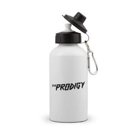 Бутылка спортивная с принтом The Prodigy логотип в Екатеринбурге, металл | емкость — 500 мл, в комплекте две пластиковые крышки и карабин для крепления | heavy рок | metal | rock | trash | продиджи | продижи | трэш | хеви метал