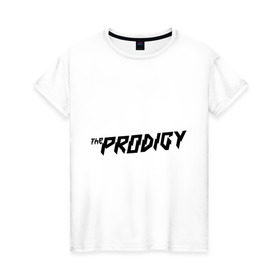 Женская футболка хлопок с принтом The Prodigy логотип в Екатеринбурге, 100% хлопок | прямой крой, круглый вырез горловины, длина до линии бедер, слегка спущенное плечо | heavy рок | metal | rock | trash | продиджи | продижи | трэш | хеви метал