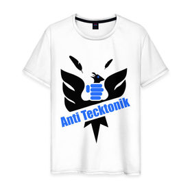 Мужская футболка хлопок с принтом Anti Tecktonik в Екатеринбурге, 100% хлопок | прямой крой, круглый вырез горловины, длина до линии бедер, слегка спущенное плечо. | tecktonik | антитектоник | тектоник