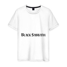 Мужская футболка хлопок с принтом Black Sabbath логотип в Екатеринбурге, 100% хлопок | прямой крой, круглый вырез горловины, длина до линии бедер, слегка спущенное плечо. | heavy metal | metal | rock | trash metal | альтернатива | квартет | метал | рок | рок группа | рок группы | трэш метал | хеви метал