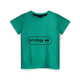 Детская футболка хлопок с принтом Prodigy лого с муравьем в Екатеринбурге, 100% хлопок | круглый вырез горловины, полуприлегающий силуэт, длина до линии бедер | prodigy | логотип | продиджи | электронная музыка