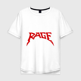 Мужская футболка хлопок Oversize с принтом Rage в Екатеринбурге, 100% хлопок | свободный крой, круглый ворот, “спинка” длиннее передней части | heavy metal | metal | rock | trash metal | метал | металл | рок | трэш метал | хеви метал