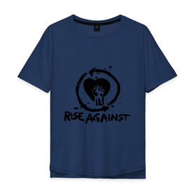 Мужская футболка хлопок Oversize с принтом Rise Against в Екатеринбурге, 100% хлопок | свободный крой, круглый ворот, “спинка” длиннее передней части | heavy metal | metal | punk | rise against | rock | trash metal | квартет | метал | панк | рок | рок группа | рок группы | трэш метал | хеви метал