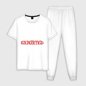 Мужская пижама хлопок с принтом The Exploited в Екатеринбурге, 100% хлопок | брюки и футболка прямого кроя, без карманов, на брюках мягкая резинка на поясе и по низу штанин
 | exploited | rock | панк | рок | эксплойтэд