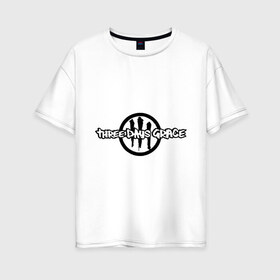 Женская футболка хлопок Oversize с принтом Three Days Grace в Екатеринбурге, 100% хлопок | свободный крой, круглый ворот, спущенный рукав, длина до линии бедер
 | rock | альтернатива | метал | рок