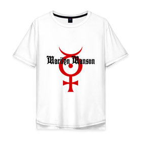 Мужская футболка хлопок Oversize с принтом Marilyn Manson в Екатеринбурге, 100% хлопок | свободный крой, круглый ворот, “спинка” длиннее передней части | heavy metal | marylin manson | metal | rock | trash metal | мерилин мэнсон | метал | металл | мэнсон | панк | панк рок | рок | трэш метал | хеви метал
