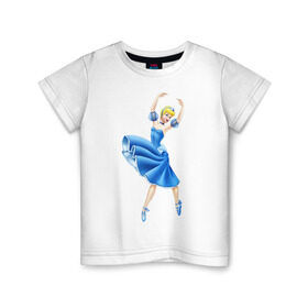 Детская футболка хлопок с принтом Принцесса-балерина в Екатеринбурге, 100% хлопок | круглый вырез горловины, полуприлегающий силуэт, длина до линии бедер | балерина | девочка | дочка | дочь