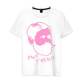 Мужская футболка хлопок с принтом Pink Freud в Екатеринбурге, 100% хлопок | прямой крой, круглый вырез горловины, длина до линии бедер, слегка спущенное плечо. | dance | tecktonick | tektonic | tektonik | клуб | танцевать | тектоник | тиктоник | фрейд | электронная музыка