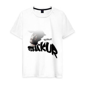 Мужская футболка хлопок с принтом Tupac Amaru Shakur в Екатеринбурге, 100% хлопок | прямой крой, круглый вырез горловины, длина до линии бедер, слегка спущенное плечо. | 2pac | gangsta | gansta | hip | hip hop | hop | rap | реп | рэп | рэпчина | тупак | хип | хип хоп | хоп