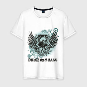 Мужская футболка хлопок с принтом Drum and BASS KILLER в Екатеринбурге, 100% хлопок | прямой крой, круглый вырез горловины, длина до линии бедер, слегка спущенное плечо. | dnb | бас | драм | музыкальные стили