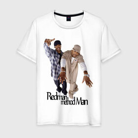 Мужская футболка хлопок с принтом Redman and Method Man в Екатеринбурге, 100% хлопок | прямой крой, круглый вырез горловины, длина до линии бедер, слегка спущенное плечо. | gangsta | gansta | hip | hop | rap | рэп | рэпчина | хип | хоп