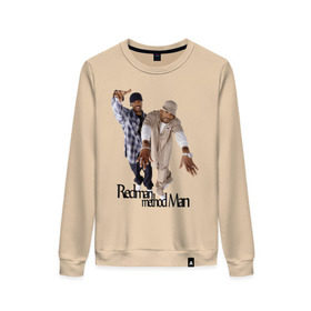 Женский свитшот хлопок с принтом Redman and Method Man в Екатеринбурге, 100% хлопок | прямой крой, круглый вырез, на манжетах и по низу широкая трикотажная резинка  | gangsta | gansta | hip | hop | rap | рэп | рэпчина | хип | хоп