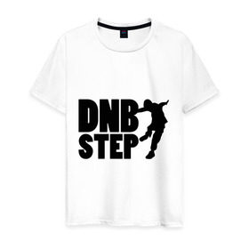 Мужская футболка хлопок с принтом DNB Step танцор в Екатеринбурге, 100% хлопок | прямой крой, круглый вырез горловины, длина до линии бедер, слегка спущенное плечо. | dnb | step | бас | драм | силуэт | танцор