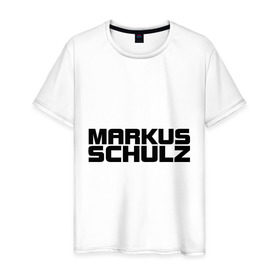 Мужская футболка хлопок с принтом Markus Schulz в Екатеринбурге, 100% хлопок | прямой крой, круглый вырез горловины, длина до линии бедер, слегка спущенное плечо. | deejay | dj | markus schulz | trance | диджей | маркус шульц | транс