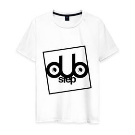 Мужская футболка хлопок с принтом Step лого с глазами в Екатеринбурге, 100% хлопок | прямой крой, круглый вырез горловины, длина до линии бедер, слегка спущенное плечо. | dub step | dubstep | дабстеп | дап | дап степ | дапстеп