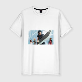 Мужская футболка премиум с принтом Final Fantasy VII в Екатеринбурге, 92% хлопок, 8% лайкра | приталенный силуэт, круглый вырез ворота, длина до линии бедра, короткий рукав | последняя фантазия