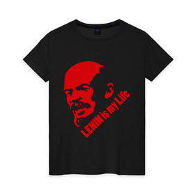 Женская футболка хлопок с принтом Ленин -моя жизнь в Екатеринбурге, 100% хлопок | прямой крой, круглый вырез горловины, длина до линии бедер, слегка спущенное плечо | вождь | коммунизм | ленин | революция | советский | социализм | союз | ссср | ульянов