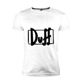 Мужская футболка премиум с принтом Duff в Екатеринбурге, 92% хлопок, 8% лайкра | приталенный силуэт, круглый вырез ворота, длина до линии бедра, короткий рукав | simpsons | симпсоны | симсоны