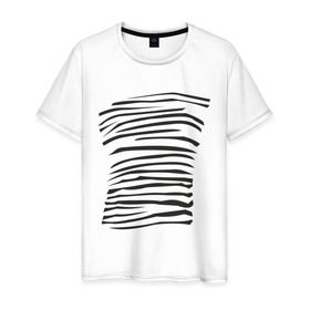 Мужская футболка хлопок с принтом Зебра (2) в Екатеринбурге, 100% хлопок | прямой крой, круглый вырез горловины, длина до линии бедер, слегка спущенное плечо. | africa | safari | zebra | животные | зебра | сафари