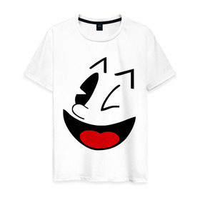 Мужская футболка хлопок с принтом Pacman в Екатеринбурге, 100% хлопок | прямой крой, круглый вырез горловины, длина до линии бедер, слегка спущенное плечо. | Тематика изображения на принте: pac man | pacman | аркада | пекмен | прикольные