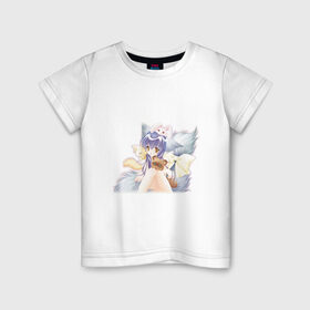 Детская футболка хлопок с принтом Девочка с игрушками в Екатеринбурге, 100% хлопок | круглый вырез горловины, полуприлегающий силуэт, длина до линии бедер | anime | аниме | анимэ