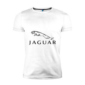 Мужская футболка премиум с принтом Jaguar в Екатеринбурге, 92% хлопок, 8% лайкра | приталенный силуэт, круглый вырез ворота, длина до линии бедра, короткий рукав | jaguar | авто2012 | ягуар