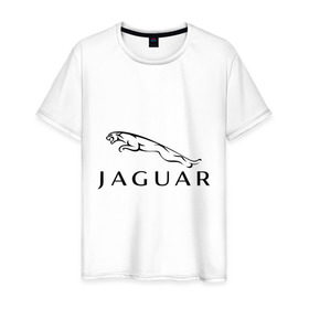 Мужская футболка хлопок с принтом Jaguar в Екатеринбурге, 100% хлопок | прямой крой, круглый вырез горловины, длина до линии бедер, слегка спущенное плечо. | Тематика изображения на принте: jaguar | авто2012 | ягуар