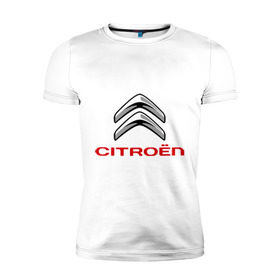 Мужская футболка премиум с принтом Citroen в Екатеринбурге, 92% хлопок, 8% лайкра | приталенный силуэт, круглый вырез ворота, длина до линии бедра, короткий рукав | Тематика изображения на принте: citroen | авто | авто2012 | автомобили | автомобиль | бренд | бренды | логотип | ситроен
